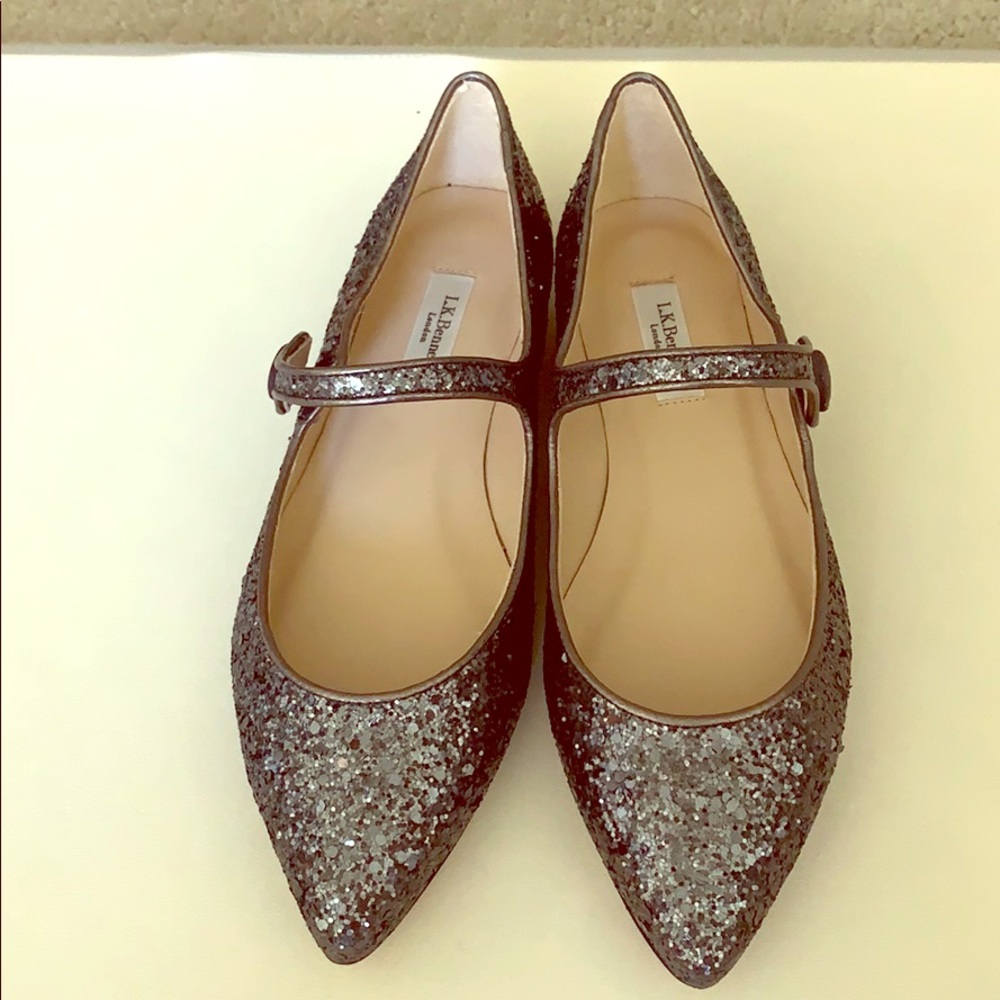 NWT maryjane glitter flat